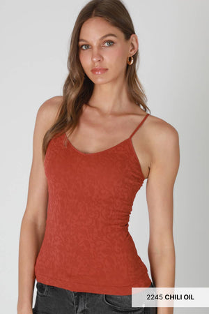 Lace Textured Cami: Black