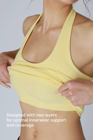 Clean Line Halter Top:Black