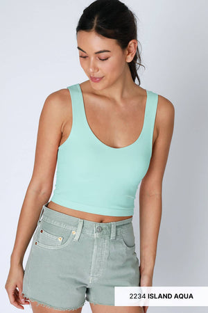 Clean Line Racerback Crop Top: White
