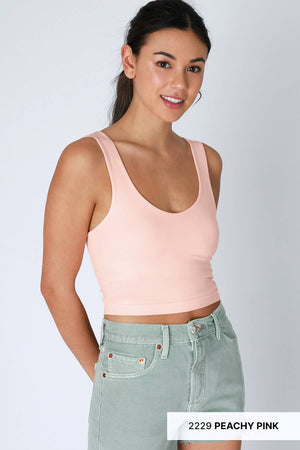 Clean Line Racerback Crop Top:Crown Blue