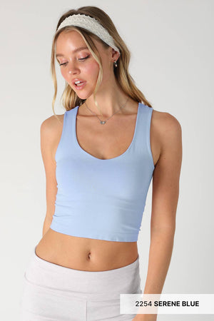 Clean Line Racerback Crop Top:Whale Gray