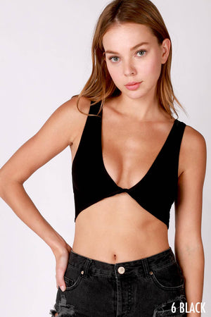 Reversible Twist Bra Top: Black
