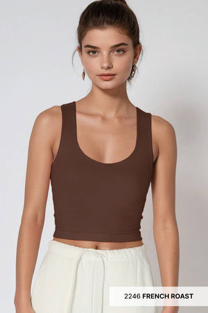 Clean Line Racerback Crop Top: White