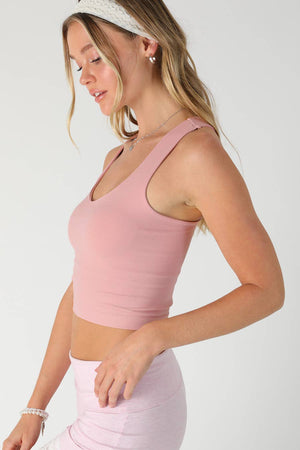Clean Line Racerback Crop Top: White