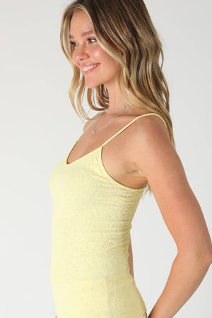 Lace Textured Cami: Black