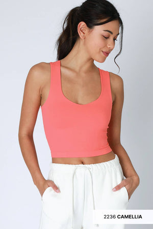Clean Line Racerback Crop Top:Whale Gray