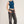 Floral Edge Top: Deep Sea Blue