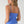 White Polka Dot Strap Cami: Deep Sea Blue