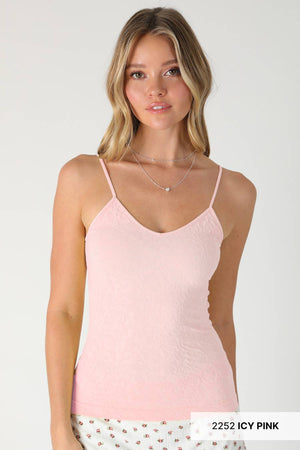 Lace Textured Cami: Black