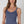 Deep V Neck Ribbed Top: Bluebird