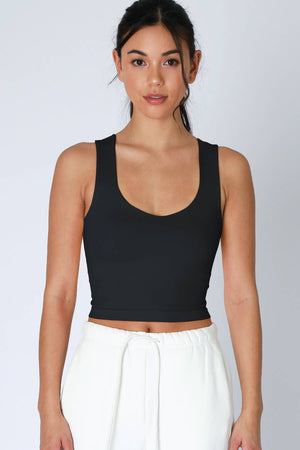 Clean Line Racerback Crop Top: White