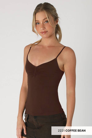 Jersey Shirred Cami : Fig