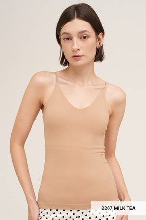 Clean Line V Neck Cami: Black