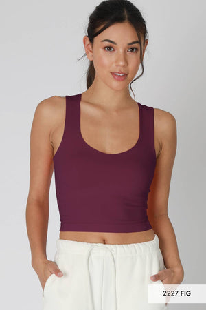 Clean Line Racerback Crop Top: White