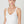 Deep V Neck Ribbed Top: White