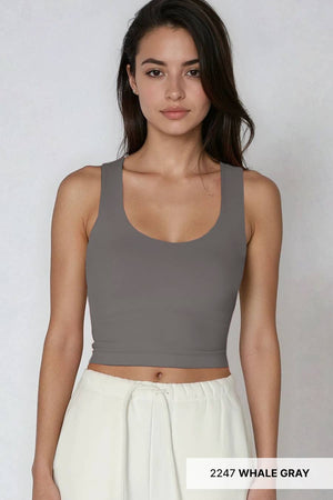 Clean Line Racerback Crop Top: White