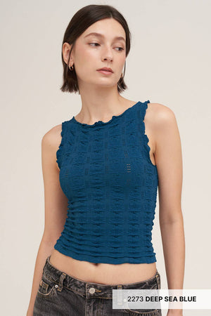 Floral Edge Top:Earth Olive
