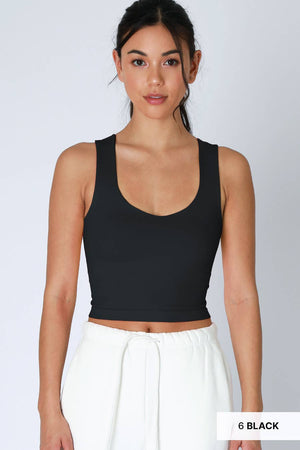 Clean Line Racerback Crop Top: White