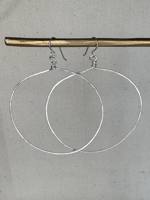 Sterling Silver Large Round Hoop Earrings