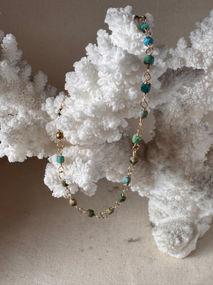 Gold and Turquoise Bracelet
