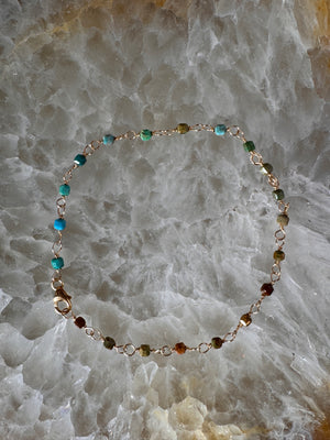 Gold and Turquoise Bracelet