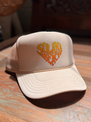Solana Beach Trucker Hat-Heart