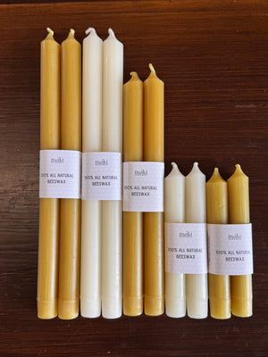 Beeswax tapers 6" set of 2