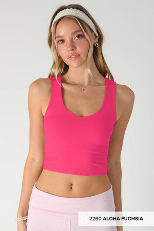 Clean Line Racerback Crop Top: White