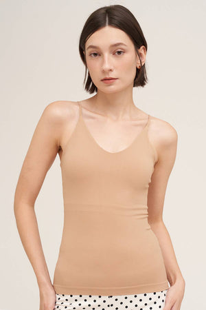 Clean Line V Neck Cami: Black