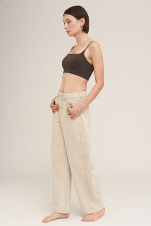Square Bralette:Milk Tea