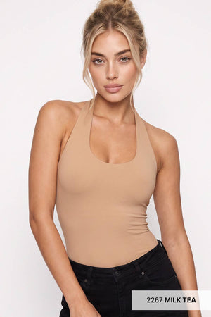 Clean Line Halter Top:Deep Sea Blue