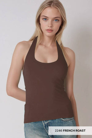 Clean Line Halter Top:Deep Sea Blue