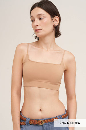 Square Bralette:Milk Tea
