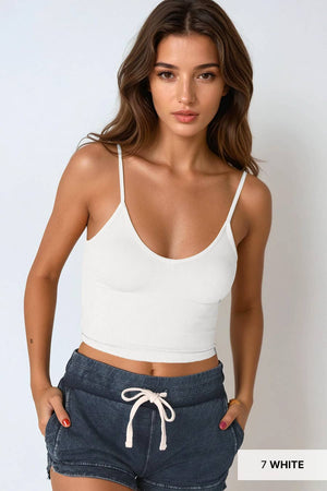 RIBBED V NECK CROP TOP : BLACK