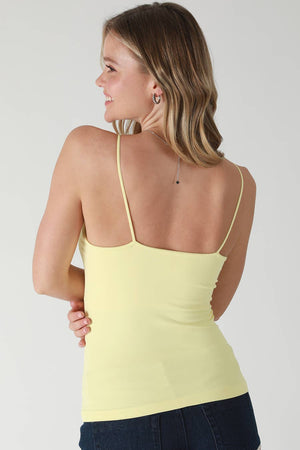 Clean Line V Neck Cami:Earth Olive