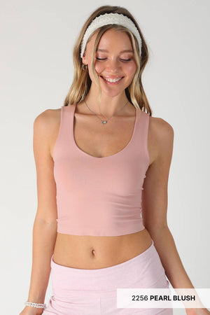 Clean Line Racerback Crop Top: White