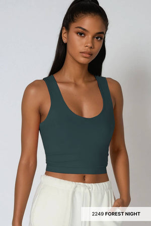 Clean Line Racerback Crop Top: White